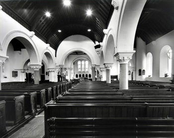 Saint Cuthbert's Bedford interior looking east in 1974